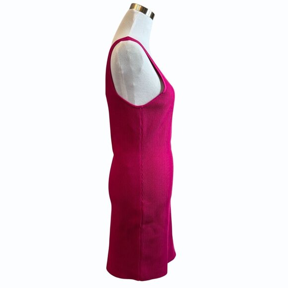 Babaton Aritzia Bodycon Squareneck Tank Dress Womens Size L‎ Pink Legally Blonde - Picture 5 of 11